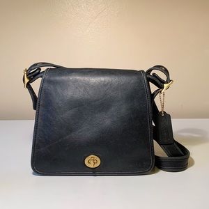 Vintage Coach Companion Flap Black 9715 Made in the United States